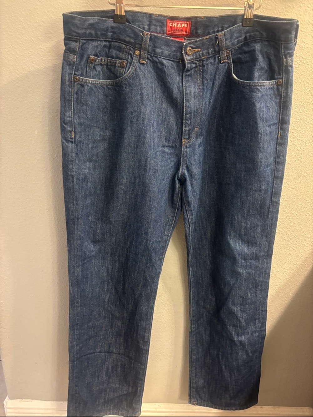 Chaps Men's Dark Blue Straight Jeans